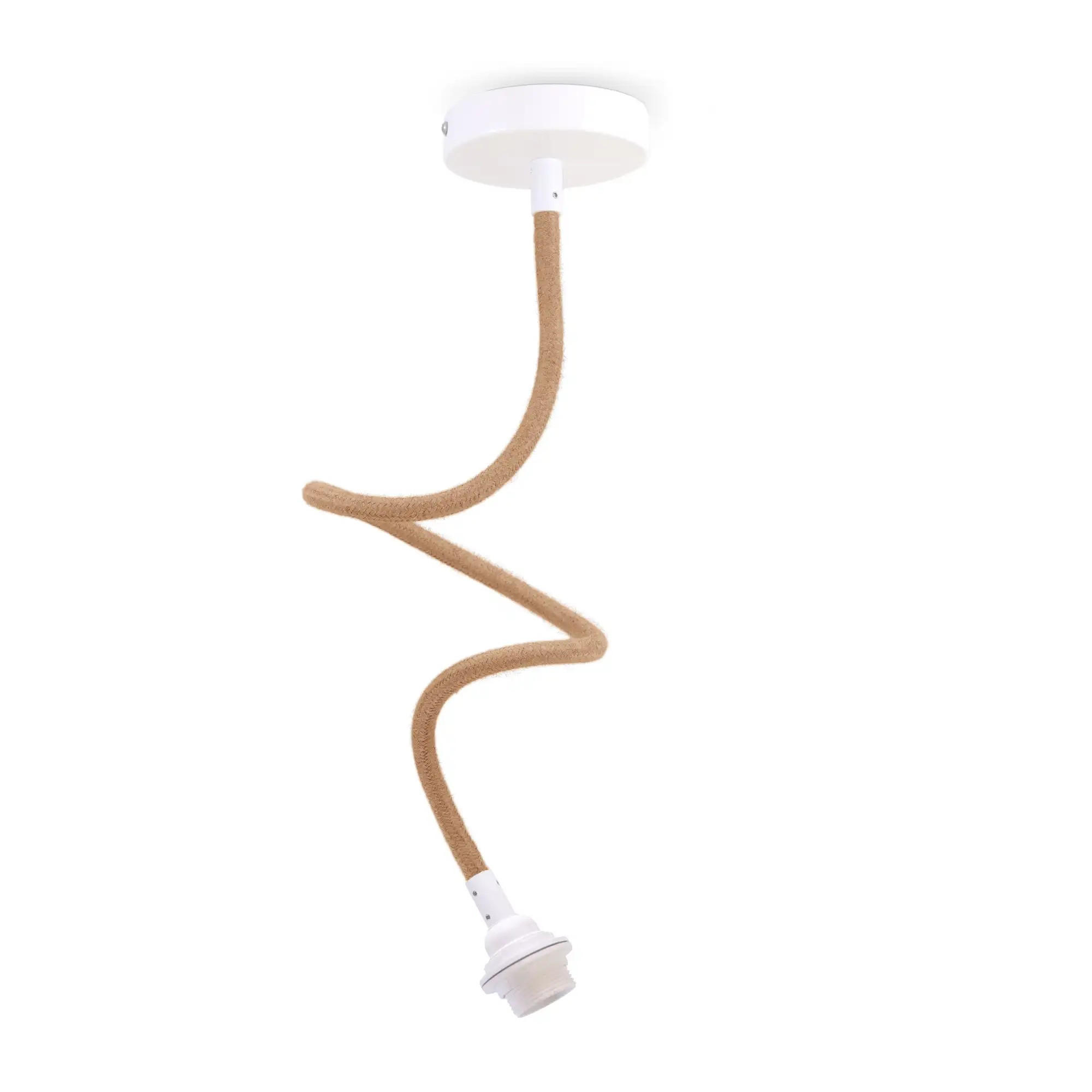 PENDELLEUCHTE TWIST 1 Flammig - Naturfarben, Naturmaterialien (90/12/90cm) - HOOPZI