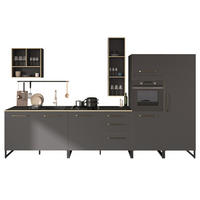 EINBAUKÜCHE grau, Eiche, Küchenzeile Set 6-teilig 360 cm mit viel Stauraum - Eichefarben/Grau, Holzwerkstoff (360/196/60cm) - Parisot Meuble