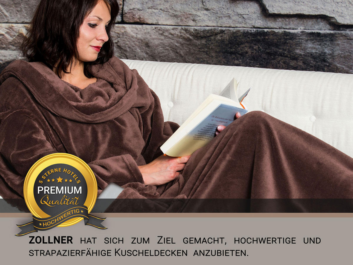 KUSCHELDECKE, 170x200 cm, 100% Polyester, Braun - Dunkelbraun, Textil (170/200cm) - Zollner