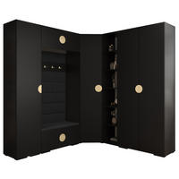 GARDEROBEN-SET 236,7/231,7/47 - Goldfarben/Schwarz, Holz/Kunststoff (181.7/236.7/47cm) - Abiks Möbel