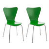 BESUCHERSTUHL 2er Set Holz grün - Grün, Holz/Metall (45/85/49cm) - CLP