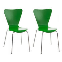 BESUCHERSTUHL 2er Set Holz grün - Grün, Holz/Metall (45/85/49cm) - CLP