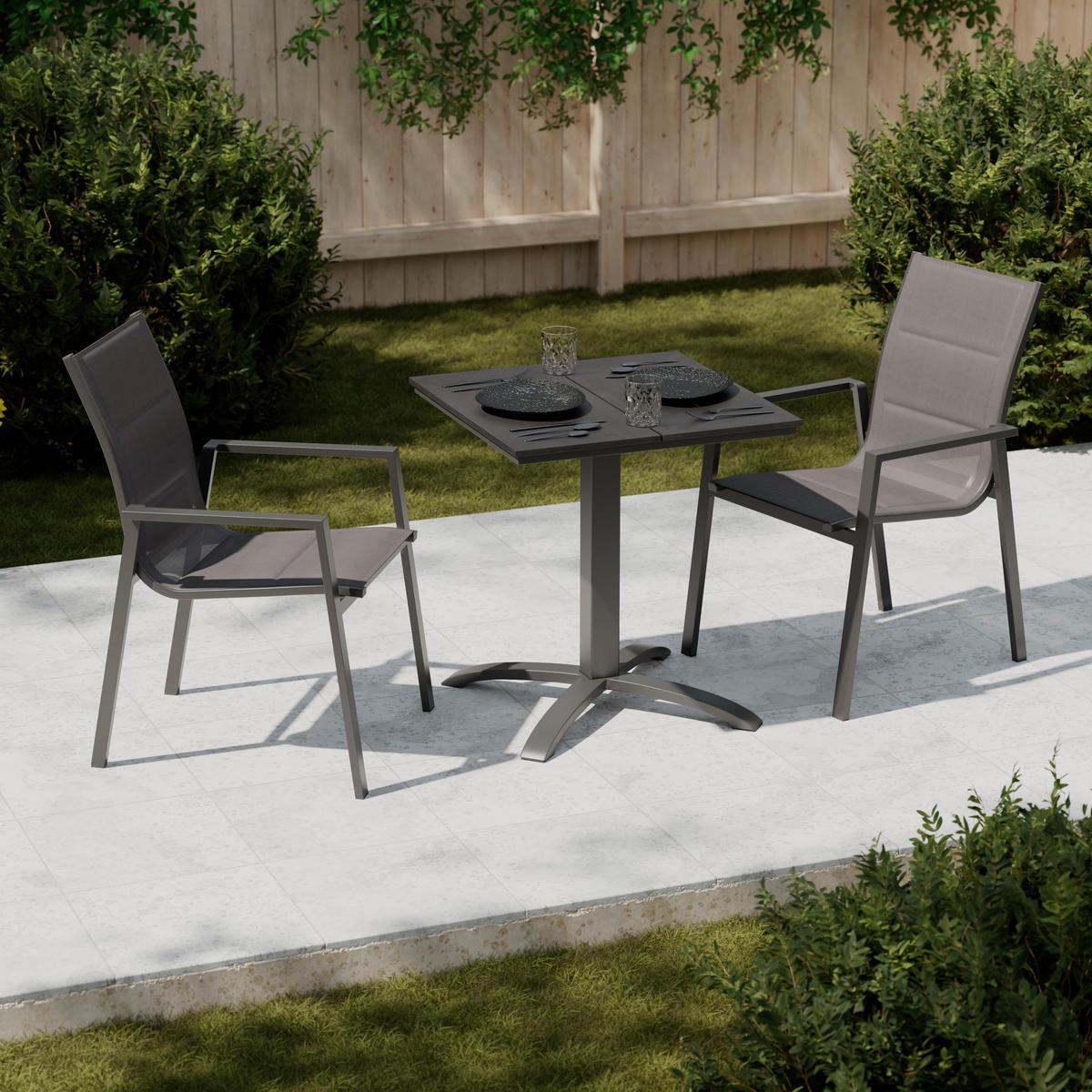 GARTENTISCH Florian 1 Schwarz 66 / 66 /72 cm - Schwarz, Metall (66/66/72cm) - Mömax