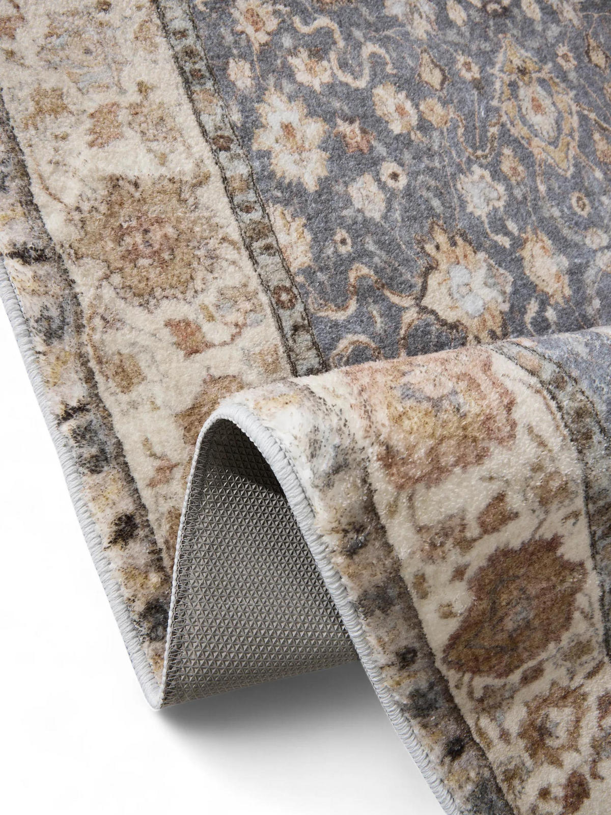 LÄUFER Mara Beige/Blau 80x240 cm - Beige, Textil (80/240cm) - benuta Pop
