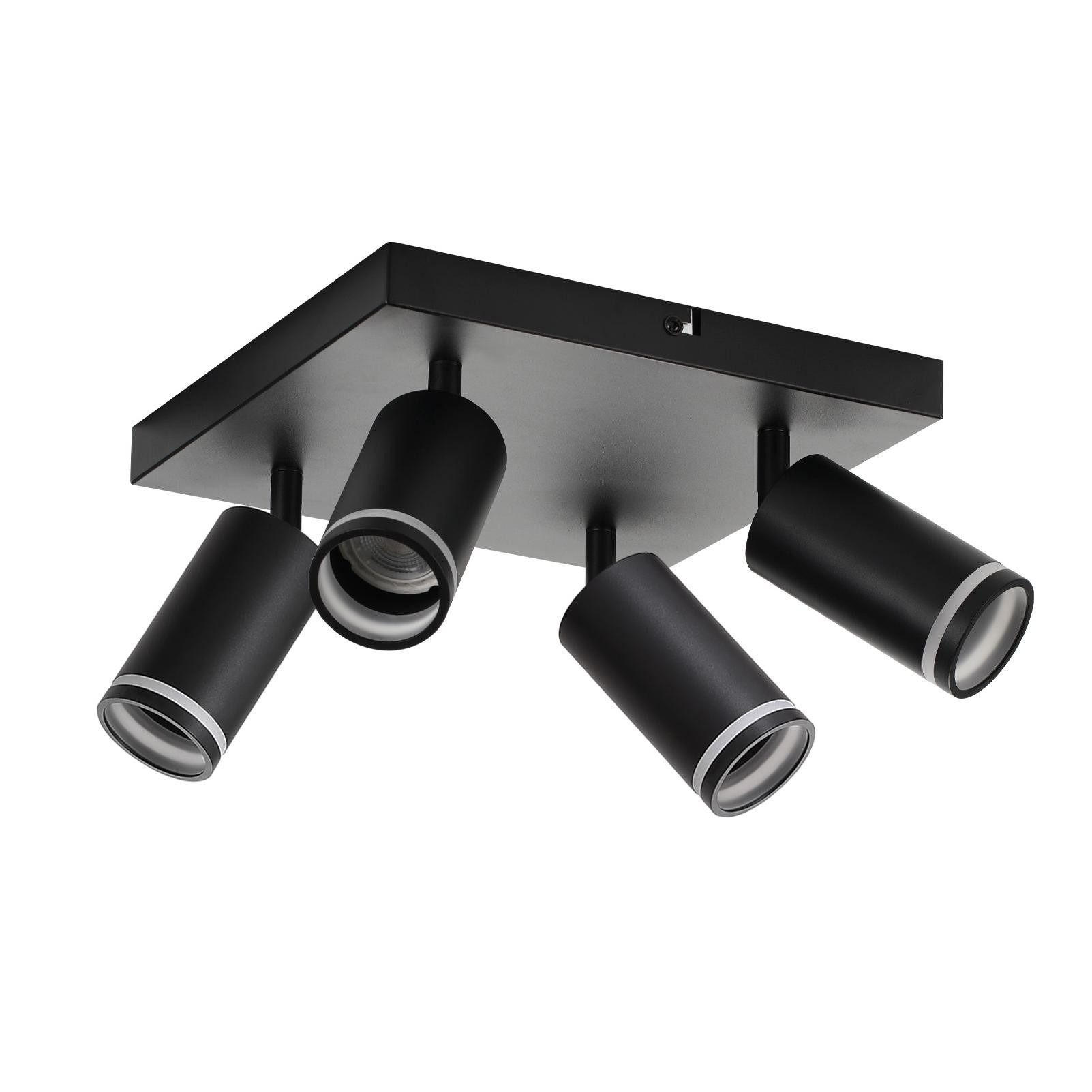 STRAHLER Fesselnd 4-flammig 25/25/17 cm - Schwarz, Metall (8.3/8.3/8.5cm) - ZMH