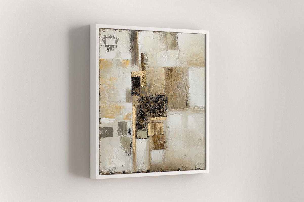 ÖLGEMÄLDE 80/80 cm - Beige/Goldfarben, Holz/Textil (80/80cm) - KUNSTLOFT