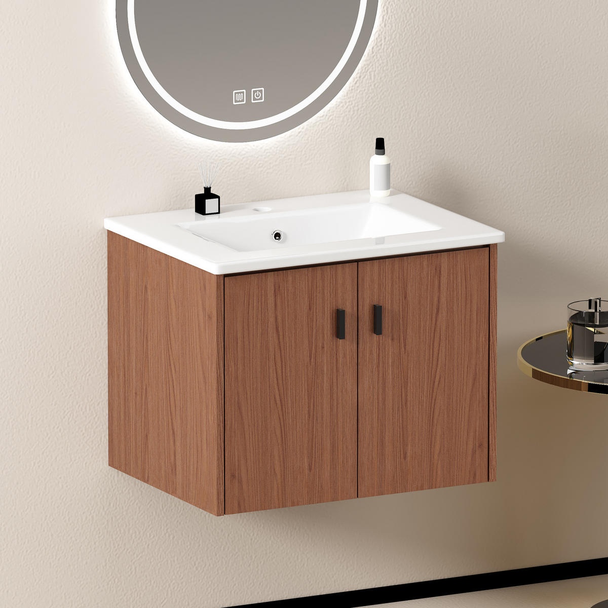 WASCHTISCH Rotbraun 60 cm - Rotbraun, Holz (60/46.48/46cm) - PANGIVO