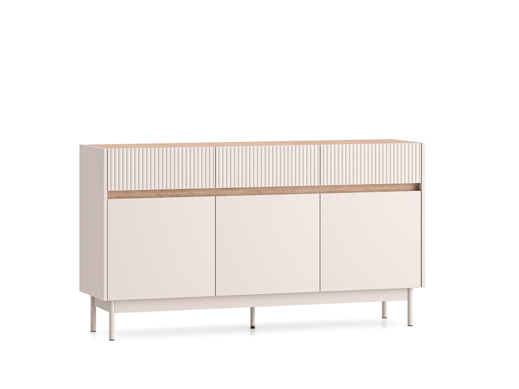 SIDEBOARD DUNEA Beige 154x40x85 cm - Beige, Holzwerkstoff (154/85/40cm) - FURNLUX