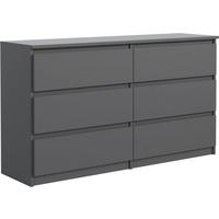 KOMMODE mit 6 Schubladen 120 cm Anthrazit - Anthrazit, Holzwerkstoff (120/78.5/39cm) - MebLocker