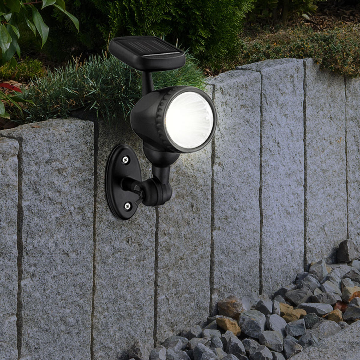 LED STECKLEUCHTE Schwarz Solar - Schwarz, Kunststoff (8.5/7.2/17cm)