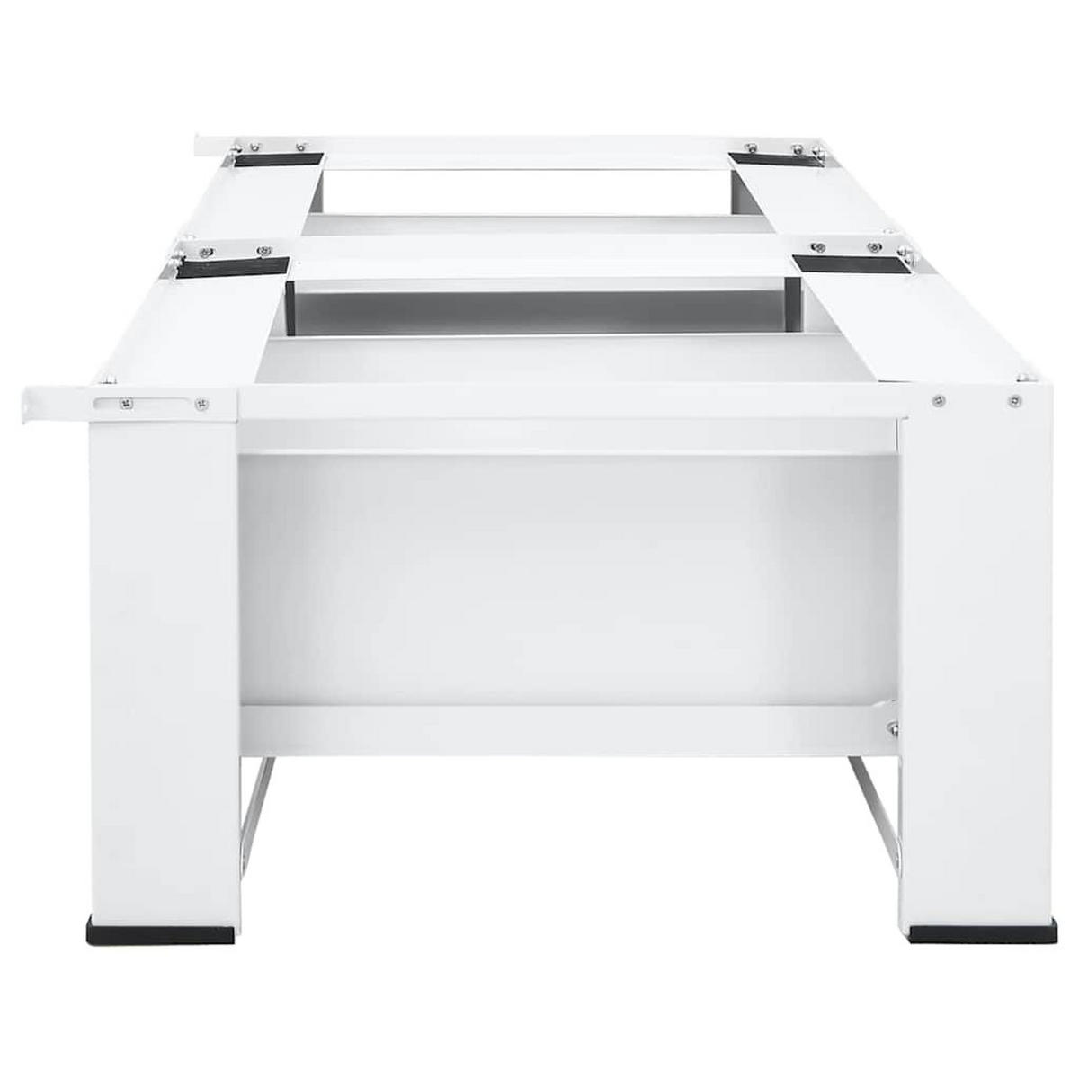 DOPPEL-UNTERGESTELL Für Waschmaschine Und Trockner Weiß - Weiß, Metall (54.5/32.5/127cm) - vidaXL