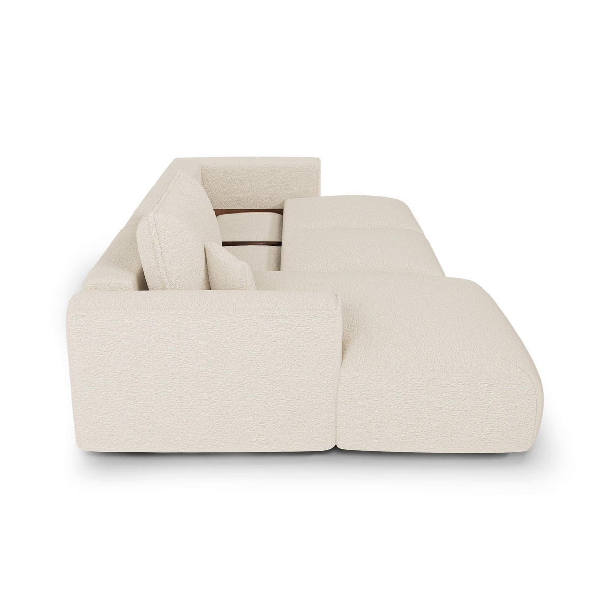 LINKSECK-SCHLAFSOFA mit Stauraum COMO Frottee Creme 297cm - Creme, Textil (297/167cm) - Premium Interiors