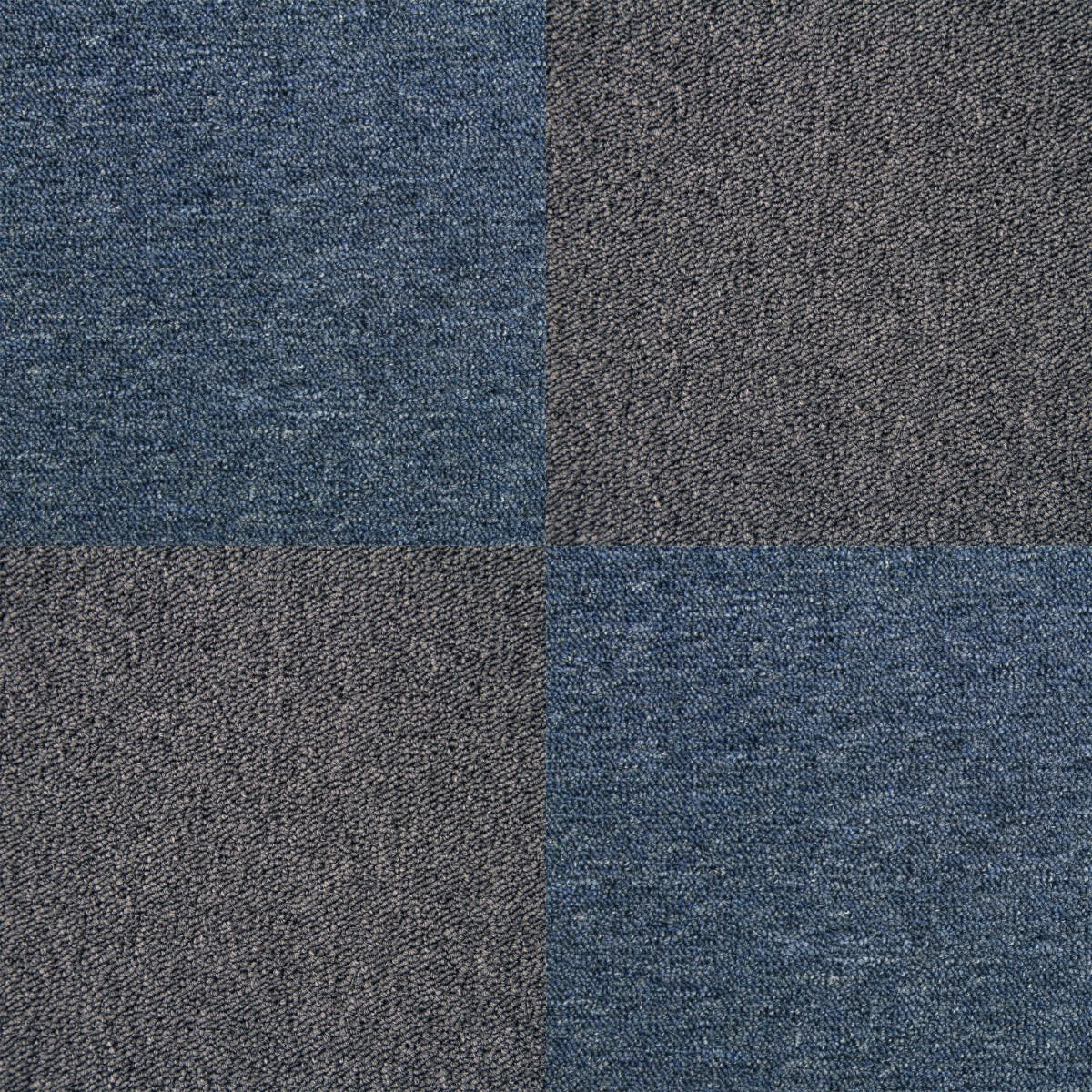 TEPPICHFLIESEN 50 x 50cm Kohle-Schwarz & Sturmblau 10m² - Blau/Dunkelgrau, Textil (50/50/1cm) - Monstershop