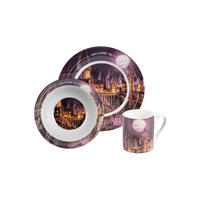 FRÜHSTÜCKSSET Harry Potter Hogwarts Mehrfarbig 3-teilig - Multicolor, Keramik (23.8/11.2/23.3cm) - United Labels