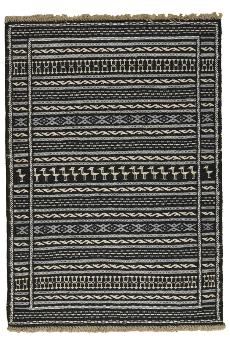 HANDWEBTEPPICH Kelim Kordi Mehrfarbig 121/84 cm Schurwolle - Multicolor, Textil (84/121cm) - Looma