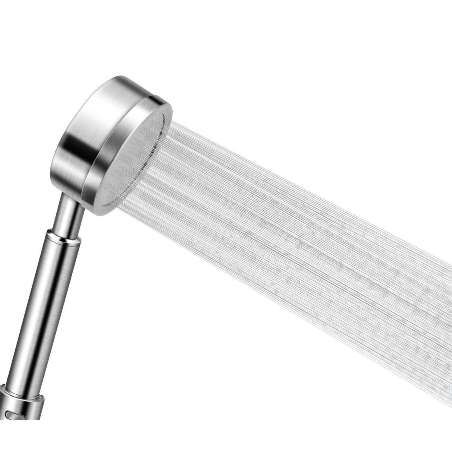 HANDBRAUSE Edelstahl Hochdruck Wassersparend mit Filter - Silberfarben, Metall (7.8/12.7/22cm)