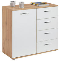 KOMMODE CHICAGO - Eiche Wotan/Weiß, Holzwerkstoff (91/82/40cm) - CARO-Möbel
