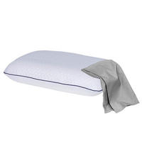 REISEKISSEN SUPER TRAVEL inkl. grauem Baumwoll- Schonbezug, 40x25x10, Rücken- & Seitenschläfer, cosyPUR® Memory Foam - Grau, Textil (25/40cm) - casimum