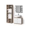 BADMÖBEL-SET Eisak Weiß/Sonoma 3 Teile, mit Unterschrank 80 cm - Weiß/Sonoma Eiche, Holzwerkstoff (80/60/33cm) - Livinity®