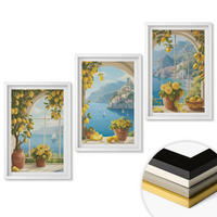 WANDBILDER 3er-Set - 40x60 cm Weißer Rahmen - Meereslandschaften, Zitronen, Fenster - Weiß, Kunststoff (40/60cm) - ArtPrintCave