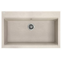 EINBAUSPÜLE TAU Beige, Einzelbecken, 50/80/21,5 cm - Beige, Stein (50/21.5/80cm) - bad land