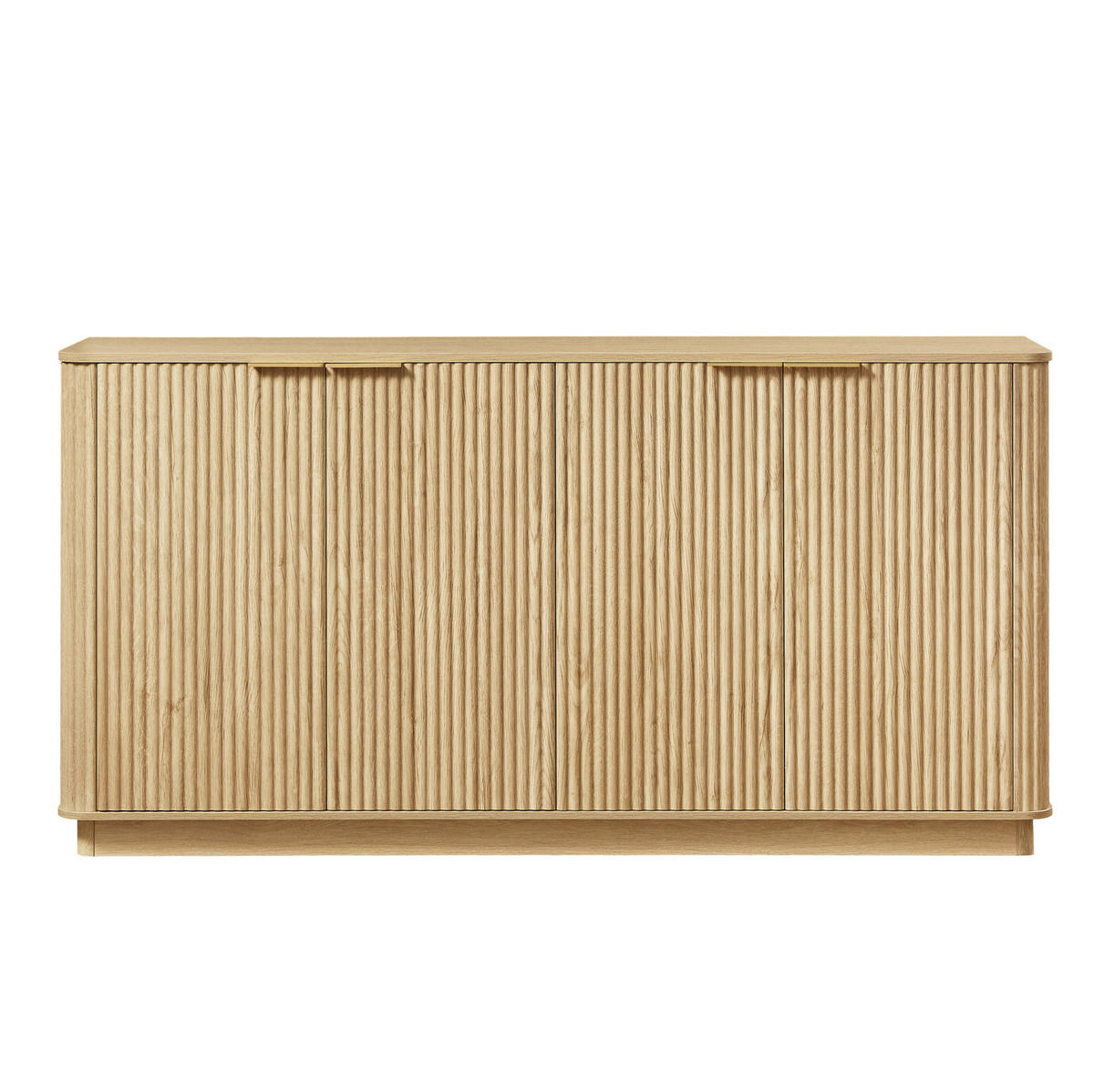 SIDEBOARD 160/40/80 cm in Eiche-Optik mit 4 Türen & wellenförmiger Front - Eichefarben, Holzwerkstoff (160/80/40cm) - BEAOK