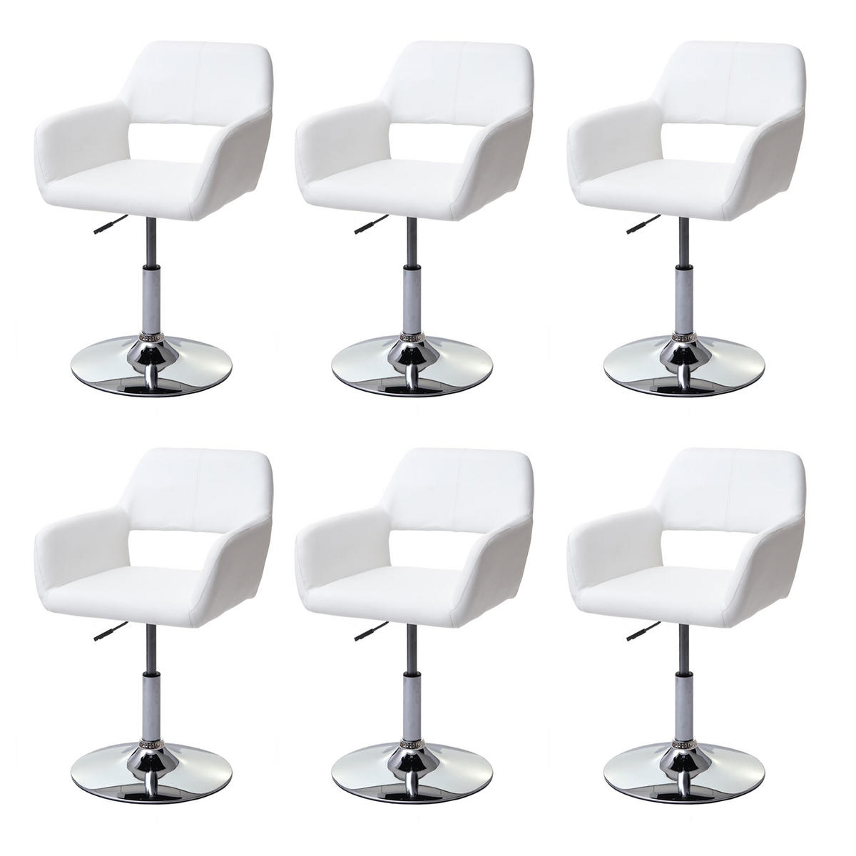 ESSZIMMERSTUHL Weiß, Silber 6er-Set - Silberfarben/Weiß, Textil (58/89/55cm) - MCW