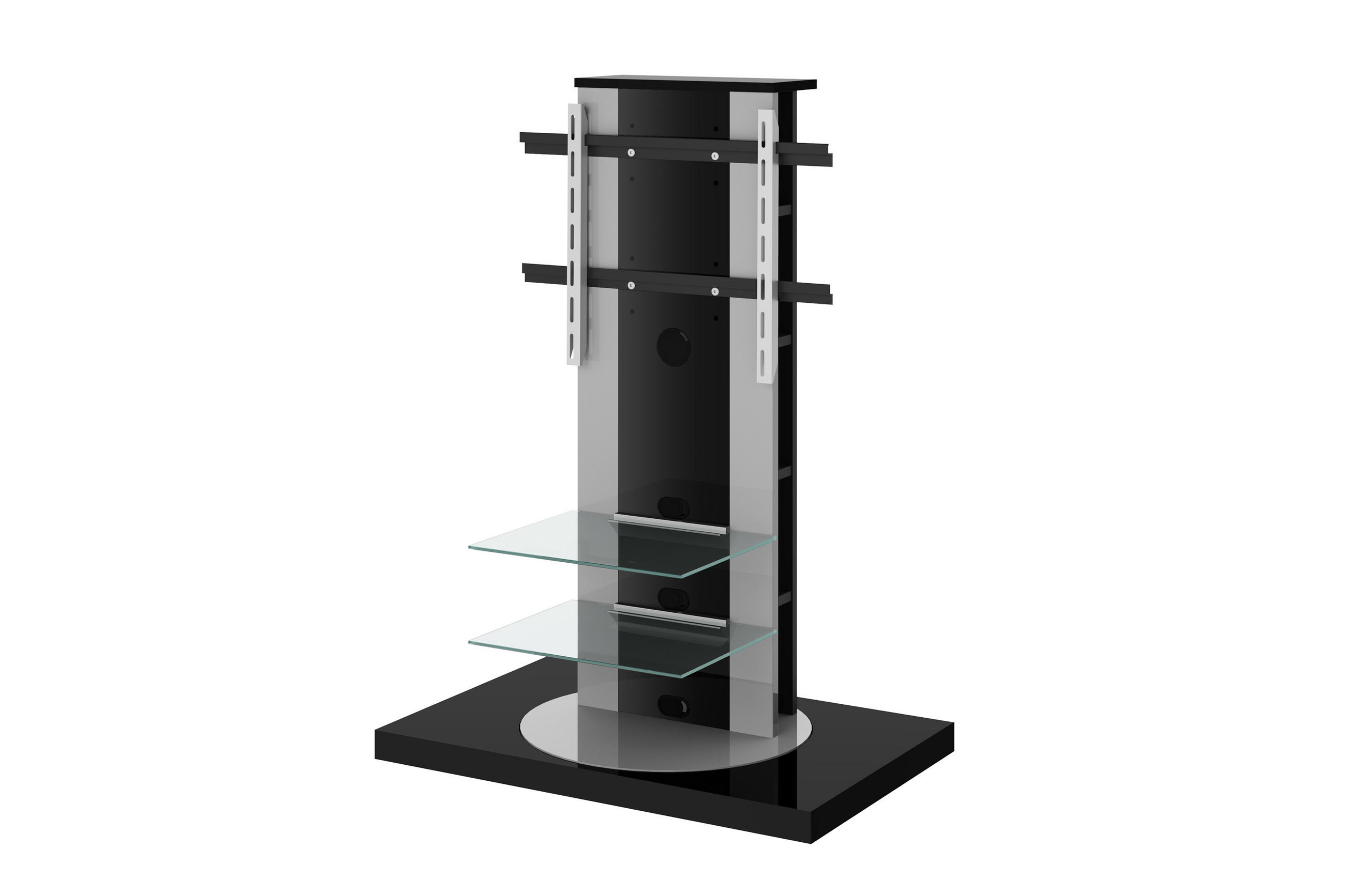 TV RACK rechteckig Schwarz Hochglanz Glas 90/125/59 cm - Schwarz Hochglanz, Holzwerkstoff (90/125/59cm) - designimpex
