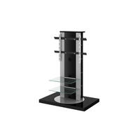 TV RACK rechteckig Schwarz Hochglanz Glas 90/125/59 cm - Schwarz Hochglanz, Holzwerkstoff (90/125/59cm) - designimpex
