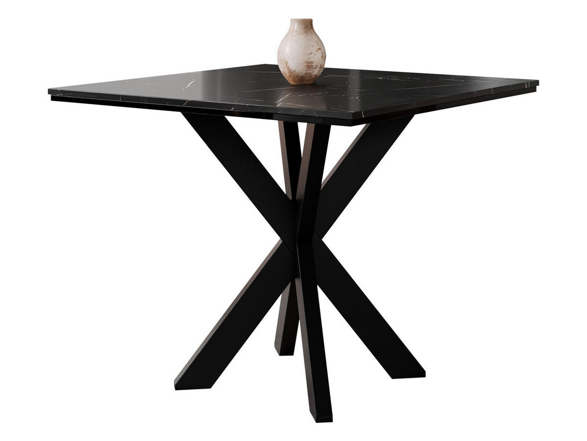 ESSTISCH Paro - Schwarz, Holzwerkstoff/Metall (90/90/74cm) - MIRJAN24