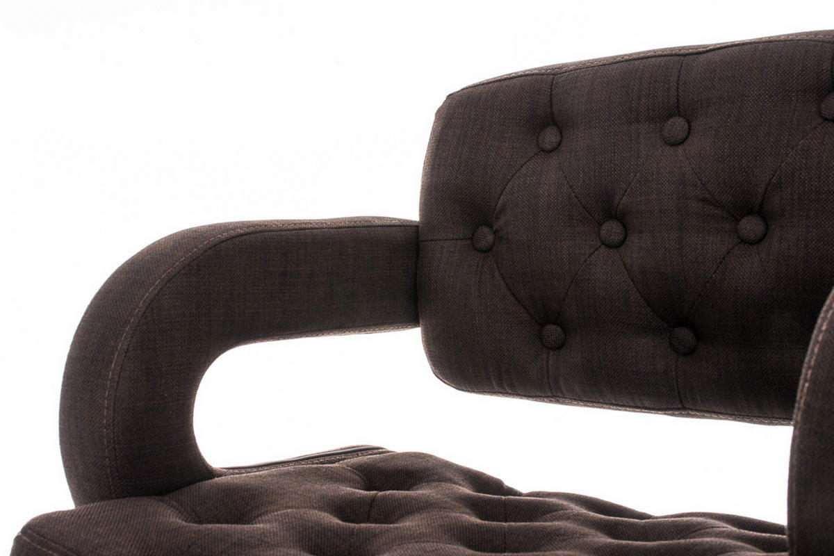 BARHOCKER Dubai, Gestell Metall in Chromoptik, STOFF Braun - Chromfarben/Braun, Textil/Metall (52/100/55cm) - TPFLiving