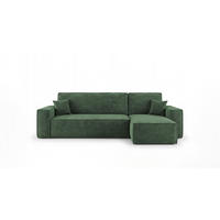 ECKSOFA CALIFORNIA MINI rechts grün Cord Poso 14 - Schlaffunktion, Bettkasten - Grün, Textil (245/139cm) - Cornero