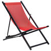 GARTENLIEGE schwarz/rot Locri II - Rot/Schwarz, Metall (60/79/95cm) - Beliani