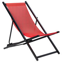 GARTENLIEGE schwarz/rot Locri II - Rot/Schwarz, Metall (60/79/95cm) - Beliani