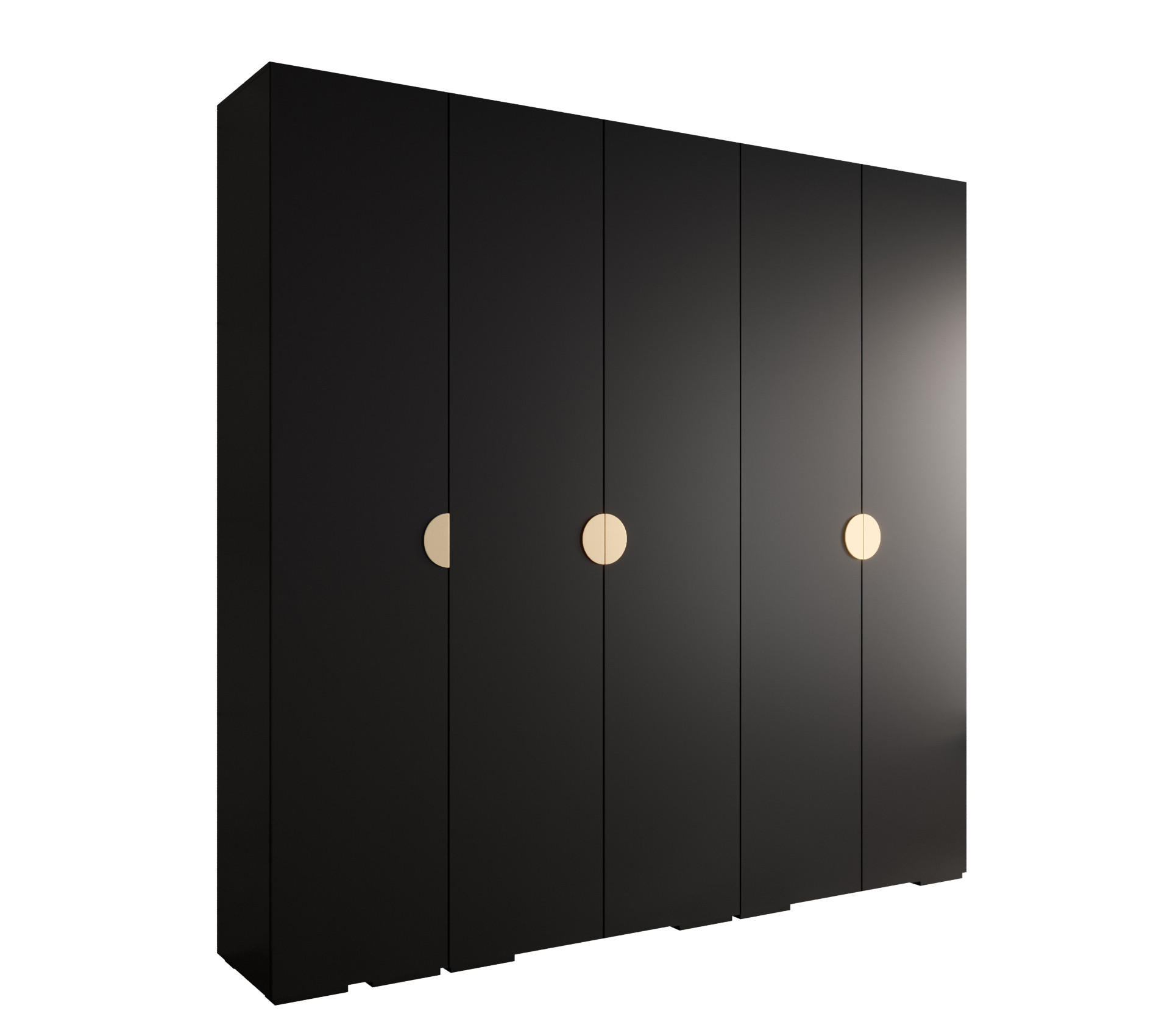 DREHTÜRENSCHRANK 236.7/250/47 5-türig - Goldfarben/Schwarz, Holz/Metall (250/236.7/47cm) - Abiks Möbel