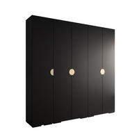 DREHTÜRENSCHRANK 236.7/250/47 5-türig - Goldfarben/Schwarz, Holz/Metall (250/236.7/47cm) - Abiks Möbel