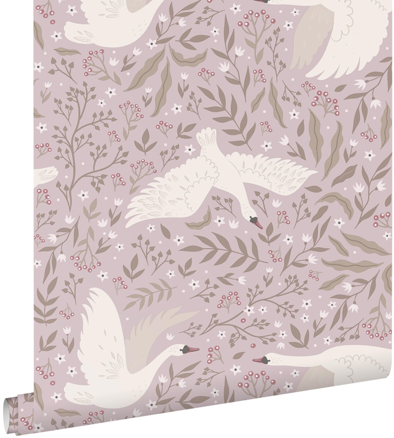 TAPETE Schwäne 53 cm x 10.05 m - Lila, Papier (53/0.1cm) - ESTAhome