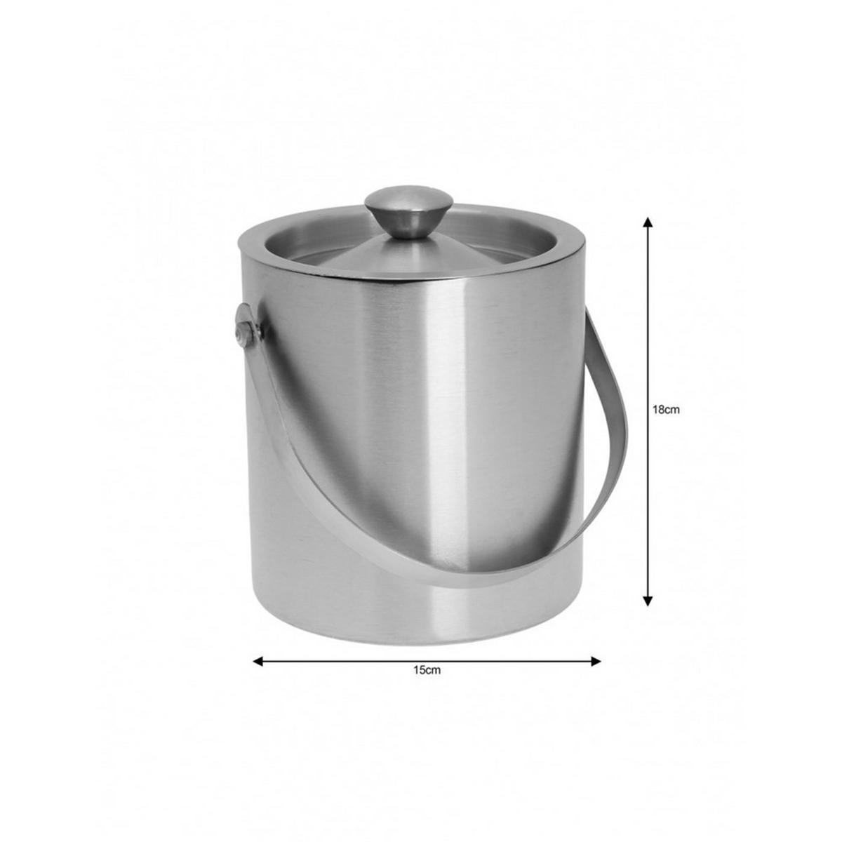 FLASCHENKÜHLER Silber 15/15/15 cm KH1243 - Silberfarben, Metall (15/15cm) - Kinghoff 