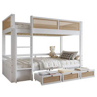 ETAGENBETT 90/200 cm aus Kiefer und MDF mit 3 Schubladen Weiß/Natur - Weiß, Holz (90/200cm) - Modenvie