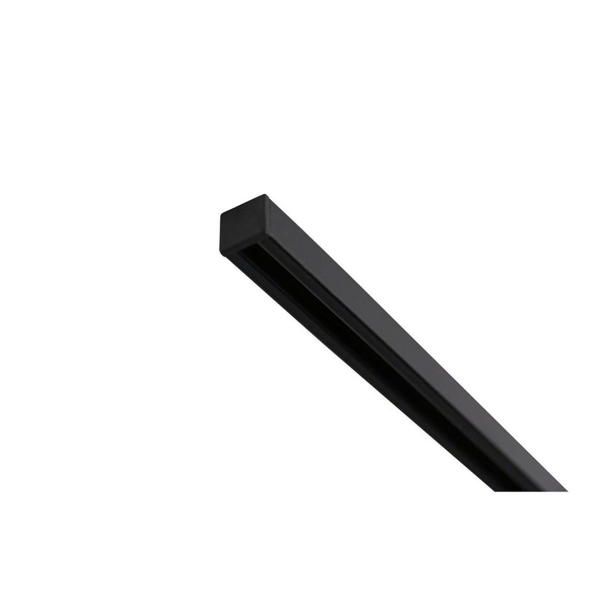 GARDINENSCHIENE 1-lauf Square - Schwarz, Metall (150cm) - Deco-Raum