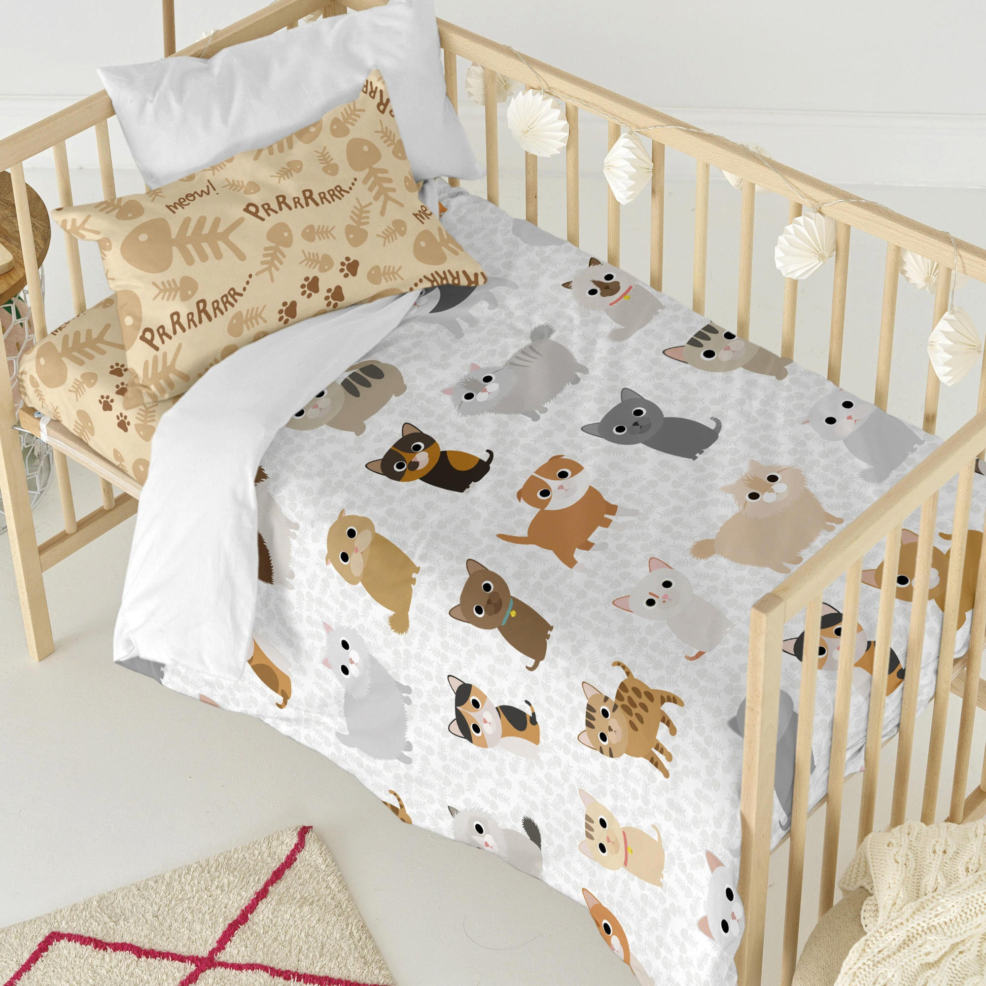 BETTBEZUG set 2 teiliges Cats 100x120 cm (Kinderbett) - Multicolor, Textil (100/120cm) - Happy Friday