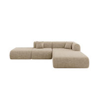 ECKSOFA Ottomane Rechts OVLY-L 289x176x71 Braun Chenille - Cognac/Schwarz, Holzwerkstoff/Kunststoff (289/176cm) - ALTDECOR