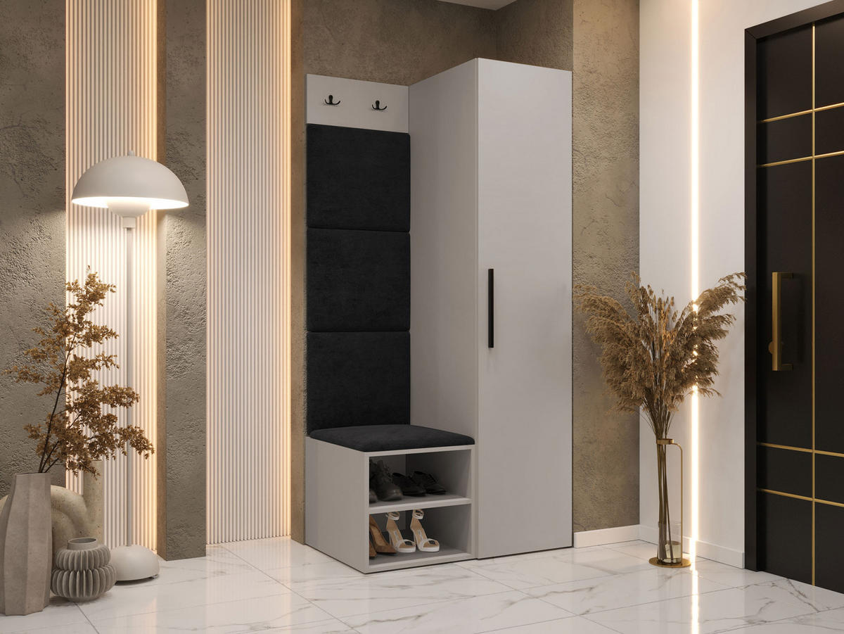 GARDEROBEN-SET Medi III - Kaschmir/Anthrazit, Holzwerkstoff/Kunststoff (40/191/50cm) - MIRJAN24