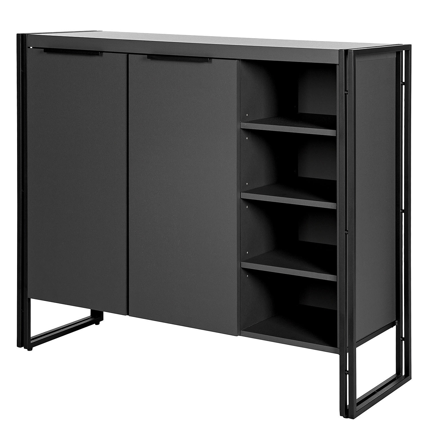 SCHUHKOMMODE - Graphitfarben, Holzwerkstoff (110/95/35cm) - home24