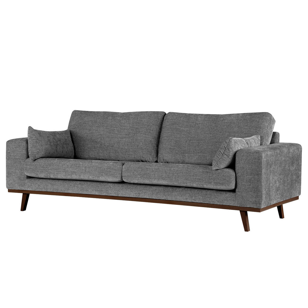 2-SITZER SOFA - Dunkelgrau/Buchefarben, Textil (197/81/88cm) - home24