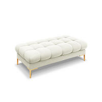 BANK Mamaia aus Samt leichtes beige 2 Sitzplätze - Creme, Textil (133/41/62cm) - Micadoni