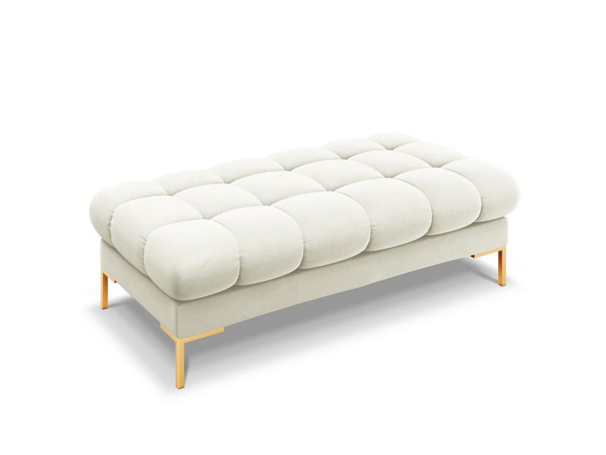 BANK Mamaia aus Samt leichtes beige 2 Sitzplätze - Creme, Textil (133/41/62cm) - Micadoni