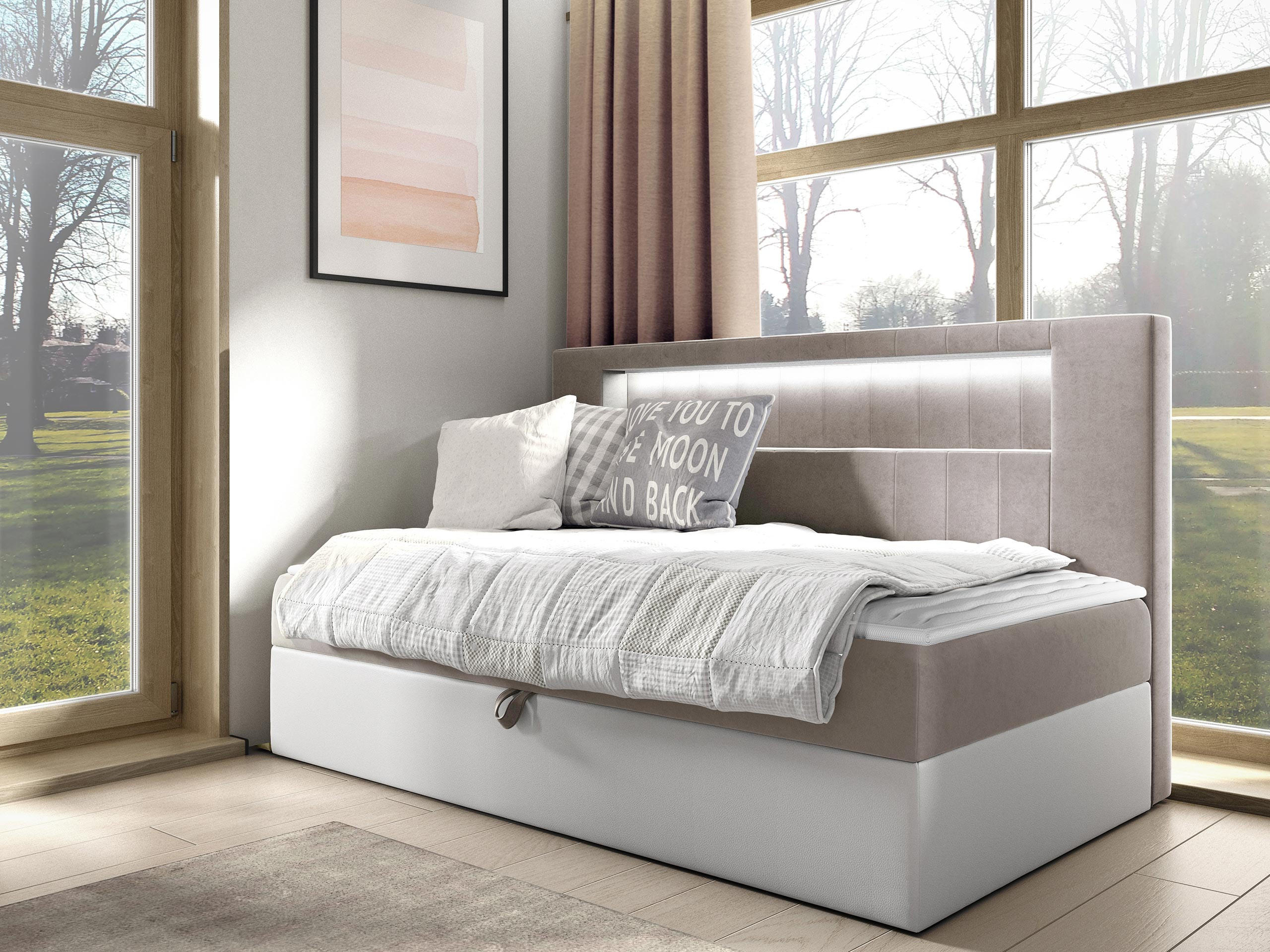 BOXBETT Gold Junior 2 - Creme/Weiß, Holz (100/200cm) - MIRJAN24