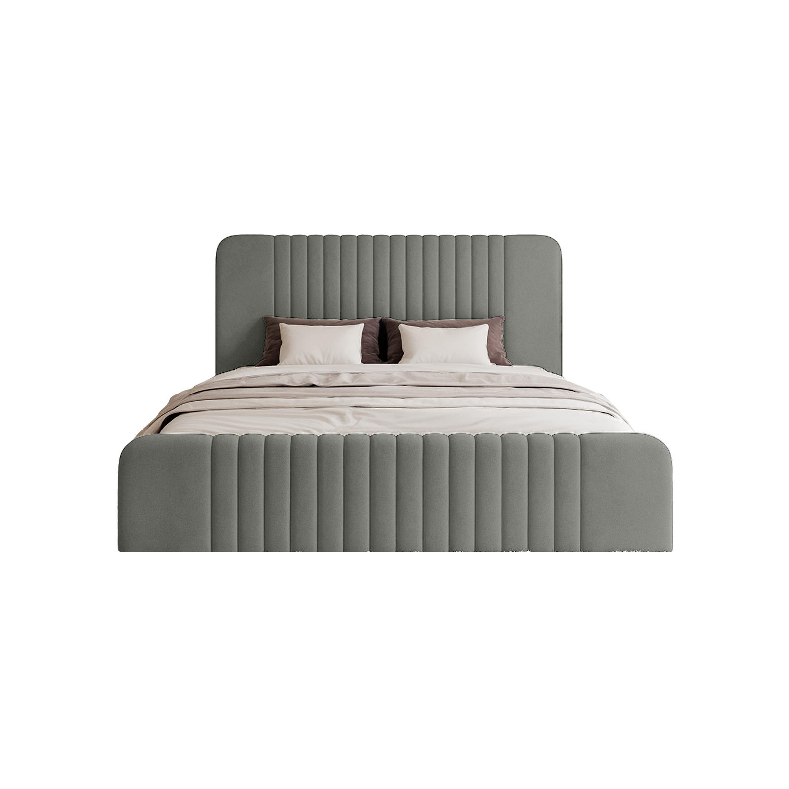 POLSTERBETT Pariotto 140x200 cm, Grau - Grau, Textil (140/200cm) - Fedve