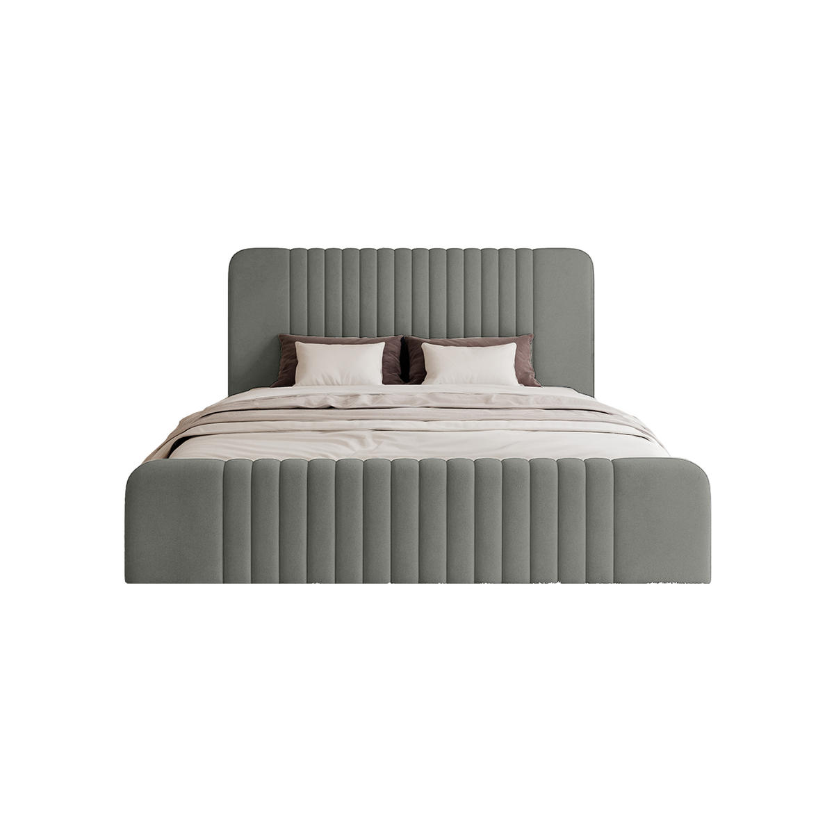 POLSTERBETT Pariotto 140x200 cm, Grau - Grau, Textil (140/200cm) - Fedve